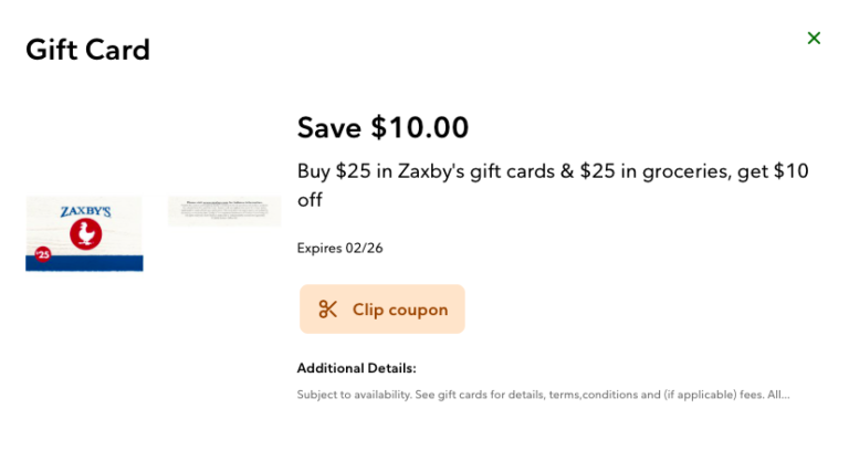 Get $10 Back on Zaxby’s Gift Cards | Publix Deal