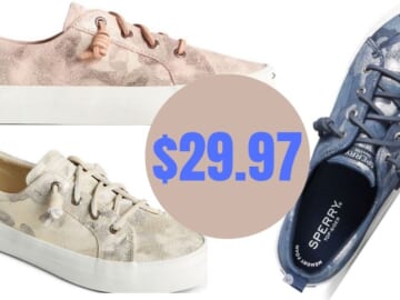 Sperry Women’s Leather Sneakers for $29.97