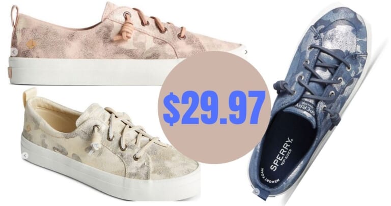 Sperry Women’s Leather Sneakers for $29.97