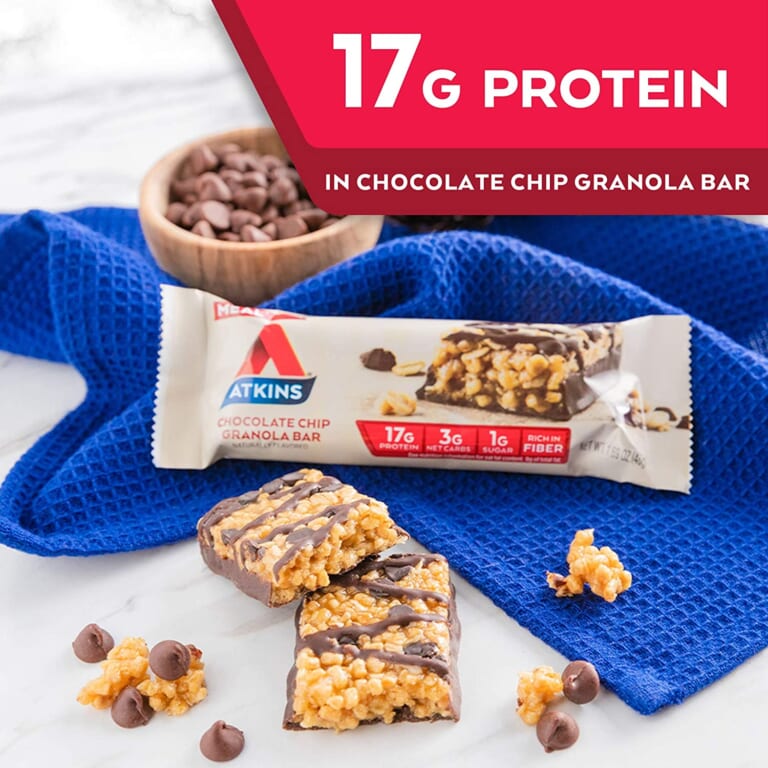 5 Count Atkins Keto Friendly Protein Meal Bars, Chocolate Chip Granola as low as $4.58 Shipped Free (Reg. $8) – FAB Ratings! $0.92 each