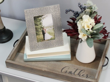 Stratton Home Decor “Gather” Distressed Wood Tray for just $24.99! (Reg. $45)