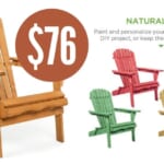 Folding Wood Adirondack Chair for $76