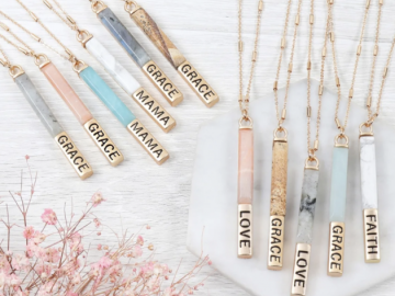 Natural Stone Message Necklaces for just $7.99 shipped!