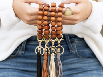 Wooden Key Ring Bracelets only $10.99 shipped!