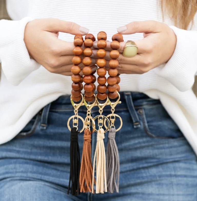 Wooden Key Ring Bracelets only $10.99 shipped!