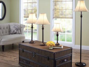 Better Homes & Gardens Traditional 4-Piece Table & Floor Bronze Lamp Set for just $49.97 shipped!