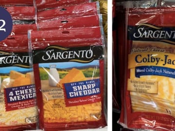 $2 Sargento Sliced & Shredded Cheese