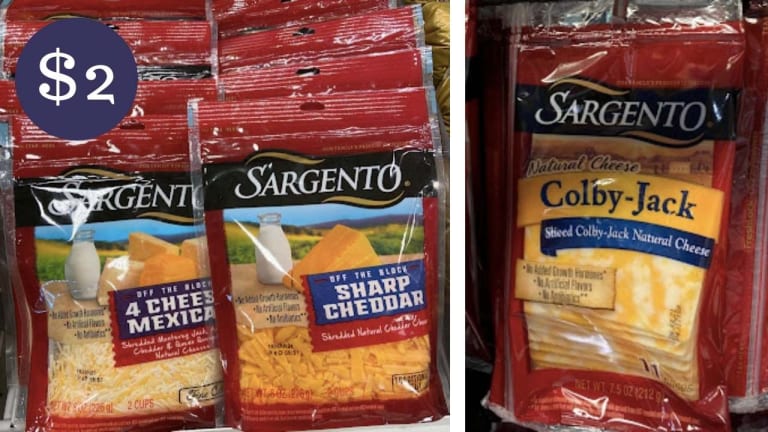 $2 Sargento Sliced & Shredded Cheese