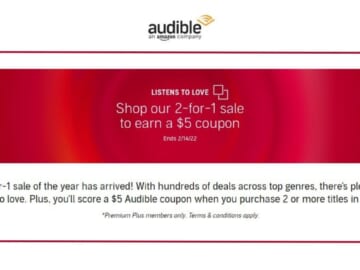 Audible 2-For-1 Sale + $5 Credit