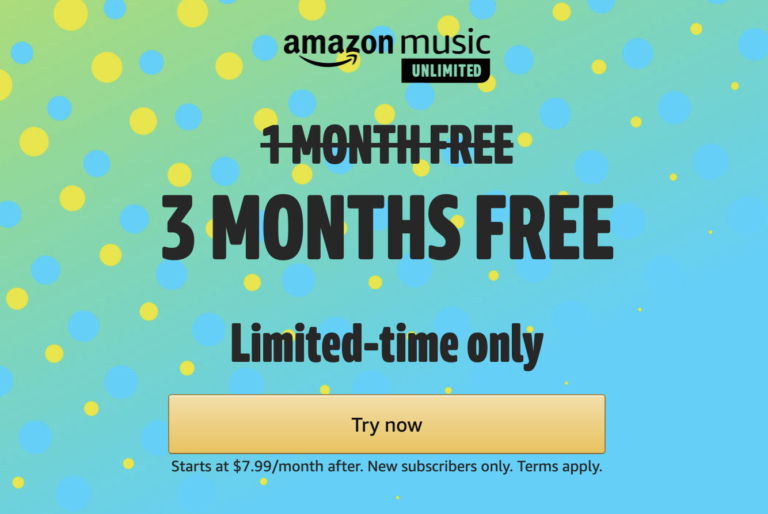 Amazon Music Unlimited Deal | 3 FREE Months!