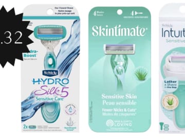 Schick, Skintimate and Bull Dog Razors | $2.32 at Walgreens