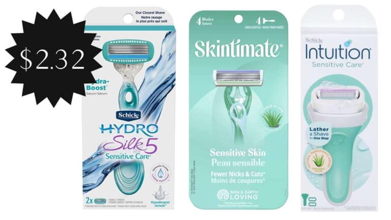 Schick, Skintimate and Bull Dog Razors | $2.32 at Walgreens