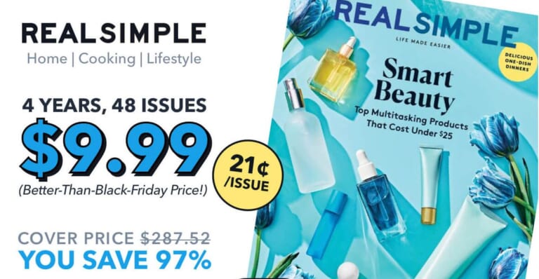 4 Years of Real Simple Magazine for $9.99!!