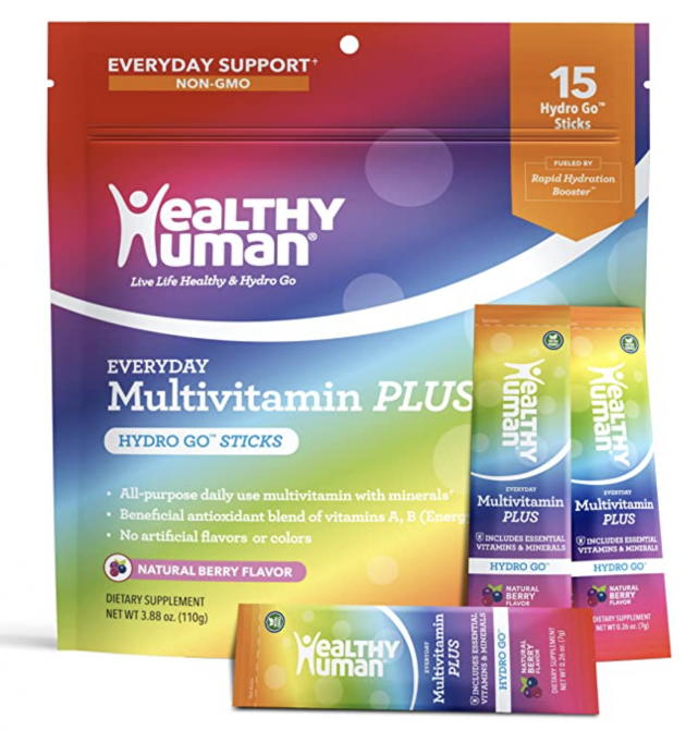 Healthy Human Multivitamin Electrolyte Powder HydroGo Sticks, 15-Pack for just $9.99!