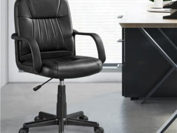 Upgrade Your Office Chair and Sit Comfortably with this Must Have Faux Leather Swivel Office Chair, Just $57.57 + Free Shipping!