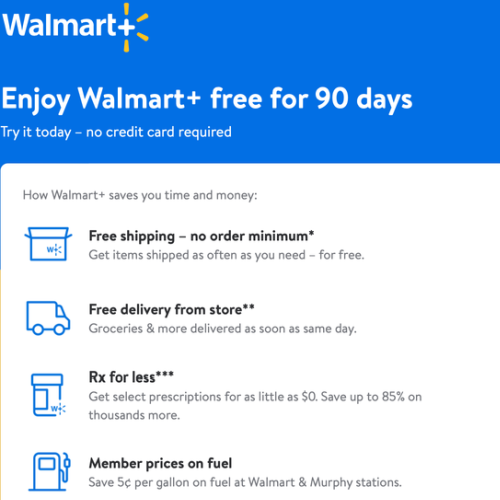 Try Walmart+ FREE for 90 Days, Get Same Day Groceries Delivered Free, Free Shipping on All Orders & More!