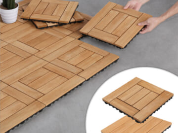 Get a FAB New Hardwood Floor Indoors or Outdoors with these Must have 27 Piece Snag Together Deck Tiles, Just $85.99 + Free Shipping!