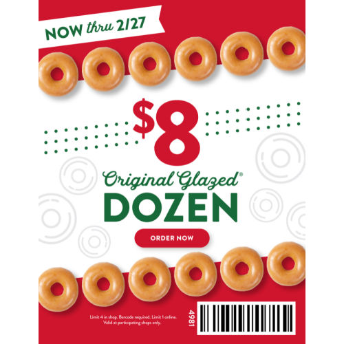 $8 Krispy Kreme Original Glazed Dozen (Thru 2/27)