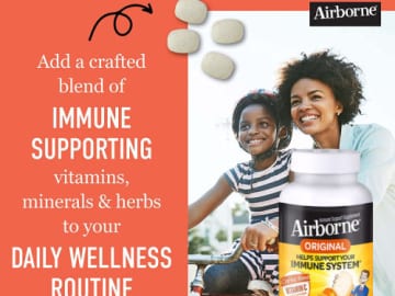 116 Count Airborne Immune Support Chewable Tablets, 1000 mg as low as $10.71 Shipped Free (Reg. $20) – 27K+ FAB Ratings! $0.09/ Tablet