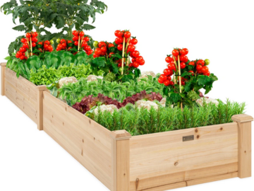 8x2ft Wooden Raised Garden Bed Planter