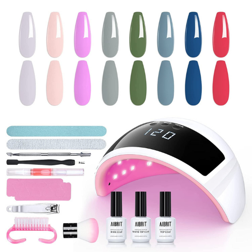 8-Color Gel Nail Polish Set with UV Light $19.99 (Reg. $39.99) | DIY Nail Art Tool!