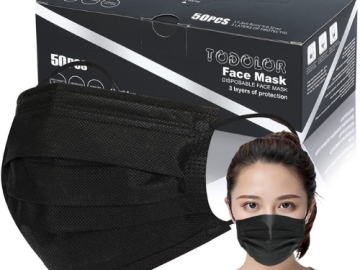 50 Count Disposable Black Face Masks $4.97 After Code (Reg. $12.55)