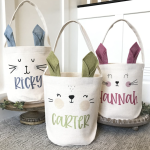 Personalized Bunny Ears Linen Easter Basket for just $18.99 shipped!