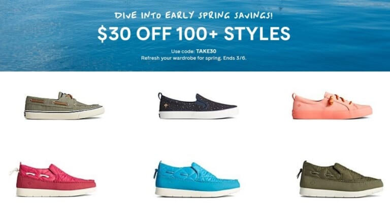 Sperry Coupon Code | $30 Off Select Styles