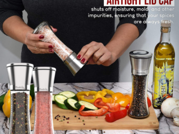 Salt and Pepper Shakers Grinders as low as $12.59 Shipped Free (Reg. $17.49) – 2.2K+ FAB Ratings!