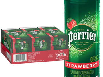 Perrier 30 Pack Strawberry Flavored Carbonated Mineral Water, 8.45 Fl Oz Slim Cans as low as $9.02 Shipped Free (Reg. $15.03) | 30¢/Can