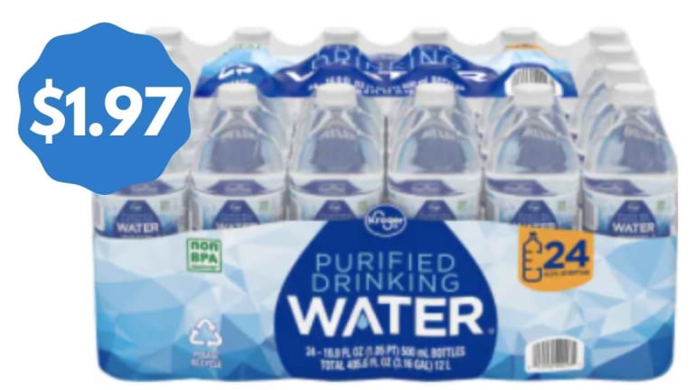 Bottled Water 24 pk. for $1.97 | Kroger Deal Ends Today!