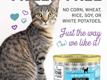 12-Pack I AND LOVE AND YOU Grain Free Canned Cat Food, 5.5 Oz as low as $11.39 Shipped Free (Reg. $24) | $0.95 per Can!