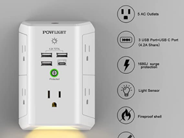 Check out this Must Have 6-Outlet Extender w/ 2-USB Ports, Night Light, and Surge Protection Just $15.99