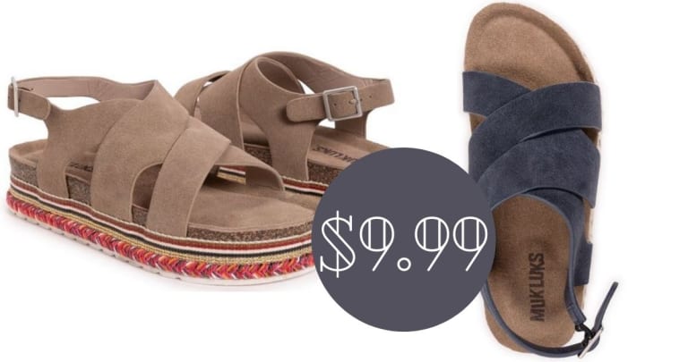 Muk Luks Women’s Sandals for $9.99