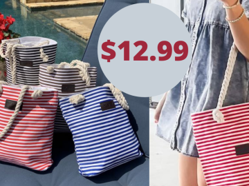 Striped Canvas Totes for $12.99