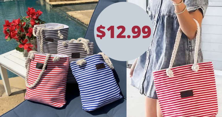 Striped Canvas Totes for $12.99