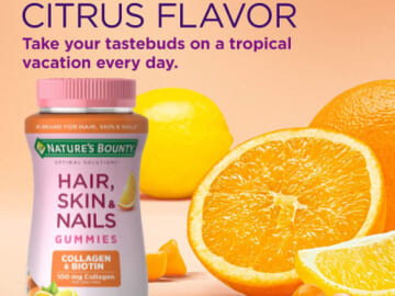 80-Ct Nature’s Bounty Hair, Skin, & Nails Gummy Vitamins $4.74 (Reg. $10) – $0.06 per gummy! 25K+ FAB Ratings! With Biotin & Collagen