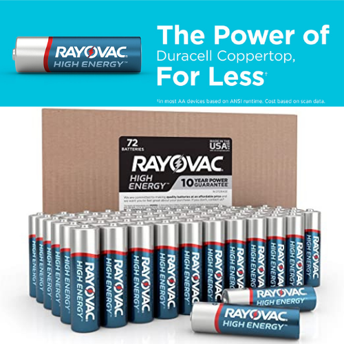 72 Count Rayovac Alkaline AA Batteries as low as $15.86 Shipped Free (Reg. $24.40) – 14.6K+ FAB Ratings! | 22¢/Battery