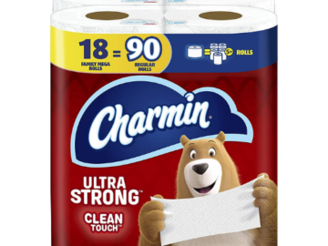 18-Count Charmin Toilet Paper Mega Rolls as low as $20.89 Shipped Free (Reg. $24.56) | $1.16 per Roll – Equivalent to 90 Regular Rolls!