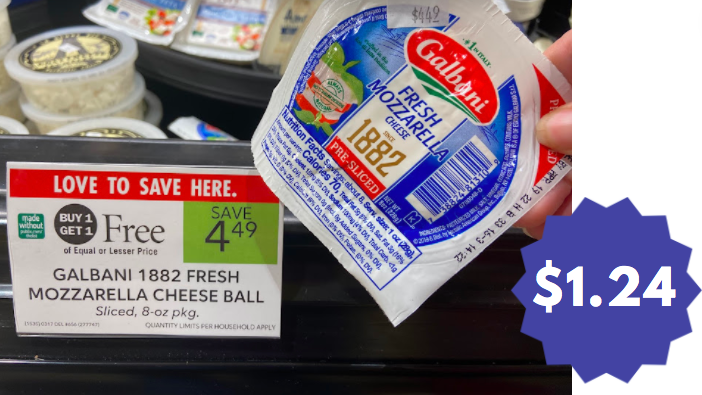 Galbani Cheese Deal = 8 oz. Mozzarella for $1.24