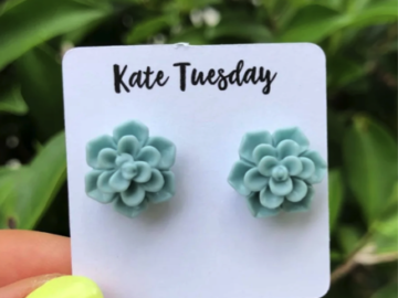 Flower Succulent Stud Earrings for just $9.99 shipped!