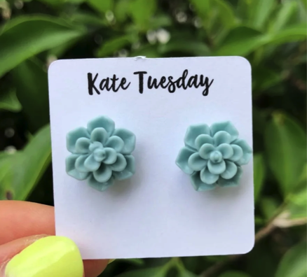 Flower Succulent Stud Earrings for just $9.99 shipped!