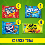 32-Pack OREO Mini, Chips Ahoy, Sour Patch Kids & Nutter Butter Cookies as low as $13.33 Shipped Free (Reg. $15.68) | $0.42 each snack