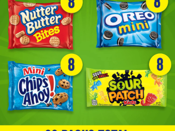 32-Pack OREO Mini, Chips Ahoy, Sour Patch Kids & Nutter Butter Cookies as low as $13.33 Shipped Free (Reg. $15.68) | $0.42 each snack