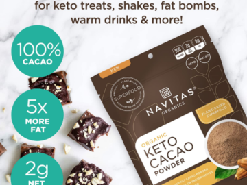 15 Servings Navitas Organics Keto Cacao Powder, 8 Oz Bag as low as $7.47 Shipped Free (Reg. $13.58) | $0.50 per Serving! FAB Ratings!