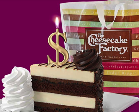 The Cheesecake Factory Reward