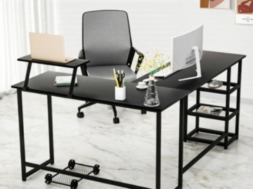 Maximize your Space for Home Office Activities with Maxzzz L Shaped Office Desk $98.99 After Code (Reg. $179.99) + Free Shipping