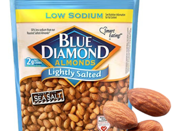 Blue Diamond Almonds Low Sodium Lightly Salted Snack Nuts, 16 Oz Resealable Bag as low as $11.63 Shipped Free (Reg. $23.79) – 33.1K+ FAB Ratings!