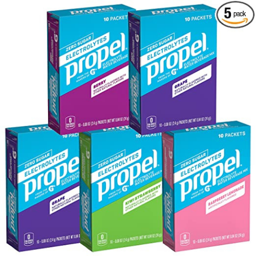 50 Count Propel Powder Packets, 4 Flavor Variety Pack as low as $10.77 Shipped Free (Reg. $15.39) – 17K+ FAB Ratings! | 22¢/Packet – With Electrolytes, Vitamins and No Sugar