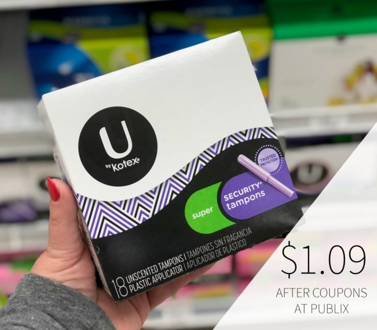 U By Kotex Products Are As Low As FREE At Publix